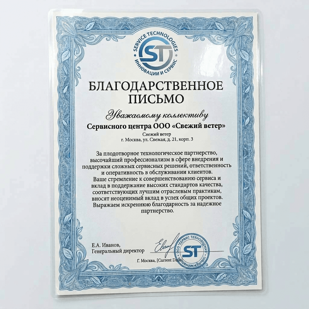 Благодарность от Yukon Technologies